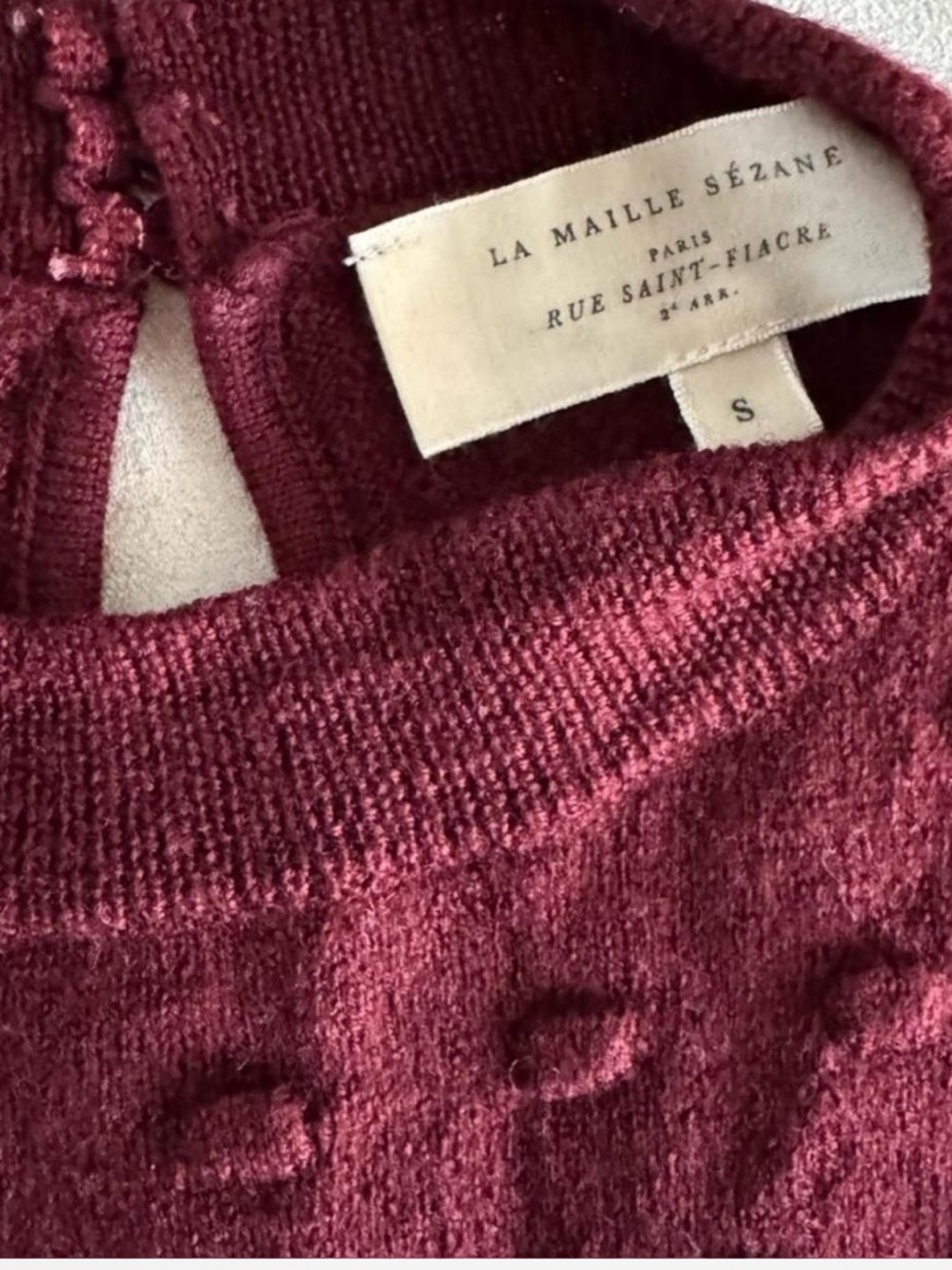 Sézane Red Merino Wool Pointelle
Avery Jumper Pullover sweater Size S - Picture 4 of 5